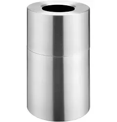 Global Industrial 240718 - Global Industrial&#153; Aluminum Round Open Top Trash Can, 35 Gallon, Satin Clear | FinditParts