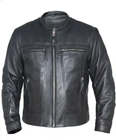 Vance Leather Men's Racer Jacket with Vents