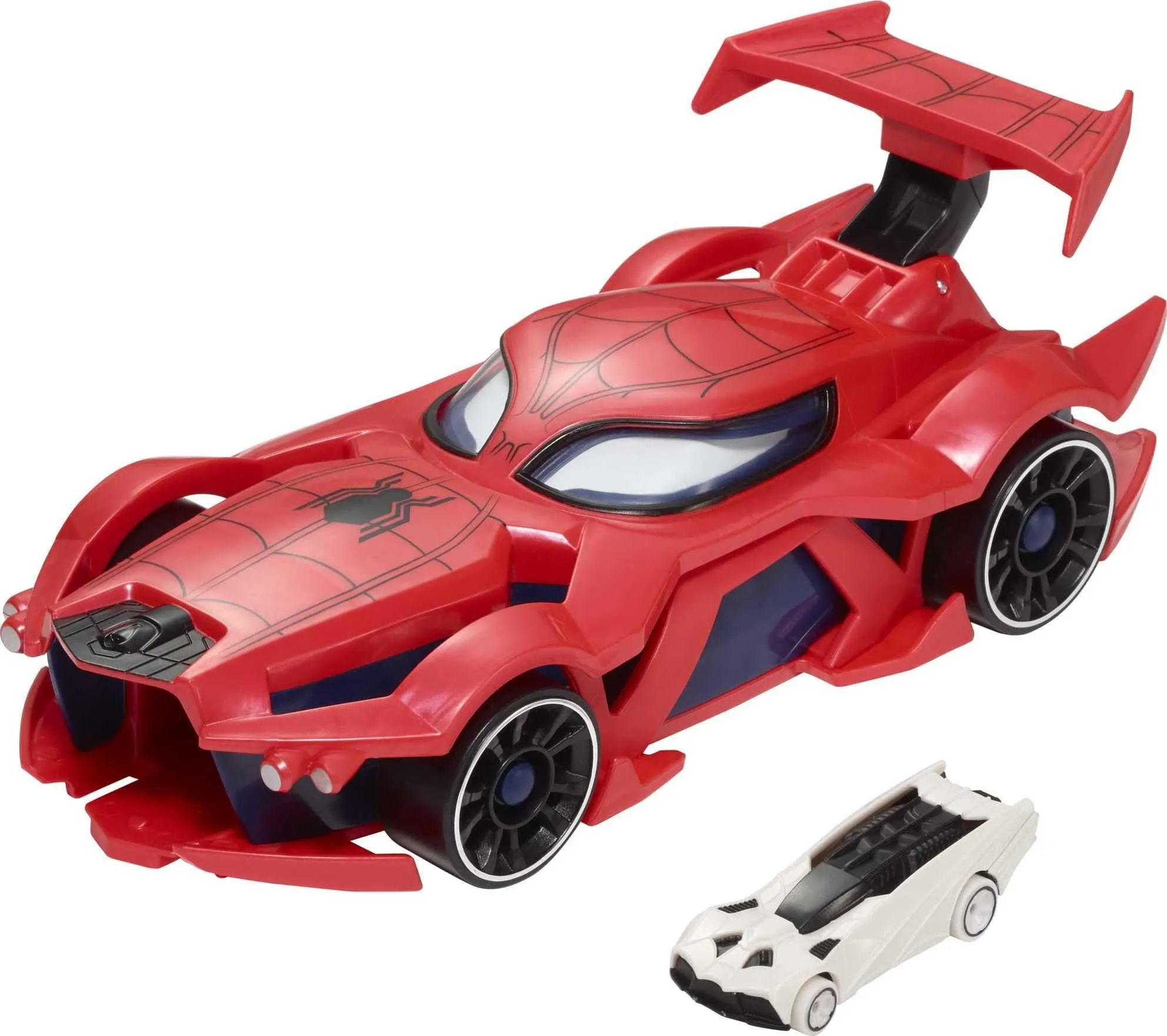 Hot Wheels Marvel Spider-Man Web-Car Launcher with Movement-Activ<wbr/>ated Eyes &amp; 1:6