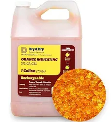 &#034;&#034; 7.5 LBS Premium Orange Indicating Silica Gel Desiccant BeadsIndustry Stand...