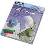 Apollo Transparency Film - Letter - 8.50&#034; X 11&#034; - 50 / Box - Transparent