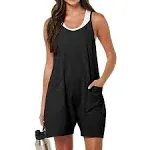 Women's Overall Shorts Rompers Sleeveless Spaghetti Strap Baggy Overalls Jumpers High Elasticity and Loose Fitting