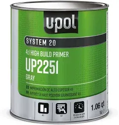 U-Pol 2K 1.25L High Build Paint Primer GREY S2025 S2030 Fast Hardener Upol