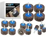 LINE10 Tools 16pk Flap Sanding Wheels Kit Fits Drill and Die Grinder for Wood and Metal