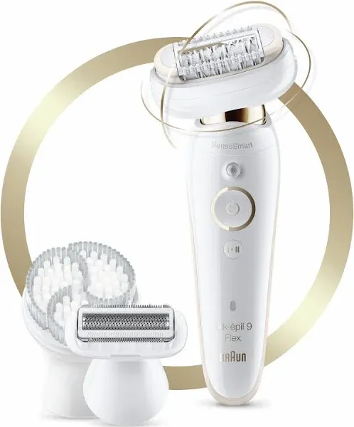 Braun Epilator Silk-pil 9 9-030 with Flexible Head, Facial Hair Removal for Women and Men