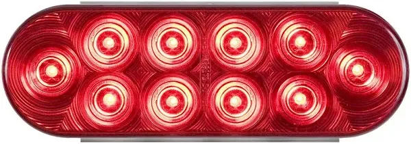 STL72RB Red 6&#034; Oval LED Stop/Turn/Tail Light-STL72RB