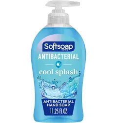 Softsoap Antibacterial Hand Soap Cool Splash 1125 oz Pump Bottle 6/Carton