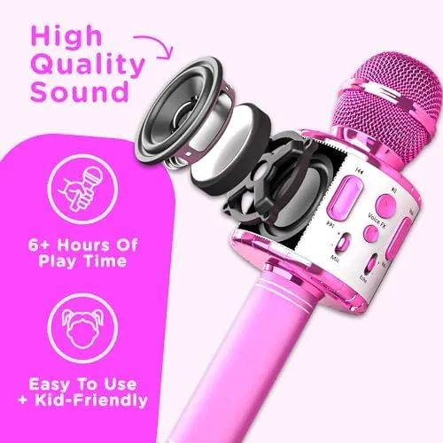 Move2Play, Kids Karaoke Microphone | Includes Bluetooth &amp; 15 Pre-Loaded Nursery 