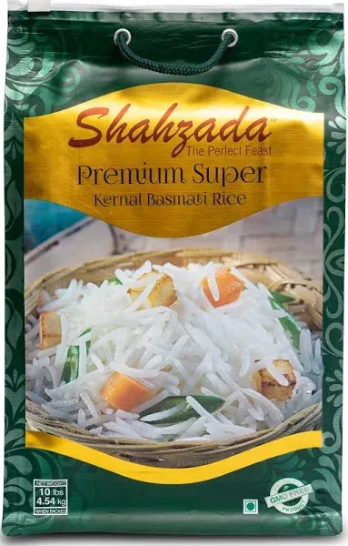 Shahzada Premium Super Kernal Basmati Rice (02 Lbs.) Aromatic Basmati, AGED, Flavorful, Slender |Non-Sticky Grain for Delicious Dining Experience, Non-GMO, Vegan, Gluten Free, Soy Free, No Cholesterol, Resealable Zip-Lock Bag | 02 Pound Packing