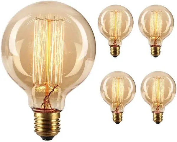 GOENDR Vintage Edison Bulb,Large Round Edison Antique Light Bulbs-G30/G95 120...