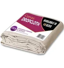 CCS CHICAGO CANVAS & SUPPLY 12 oz Canvas Cotton Drop Cloth (12 by 12 feet, Natural with Grommets)