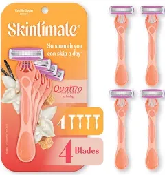 Skintimate\xa0 Women’s Disposable Razors Vanilla Sugar 4 Count