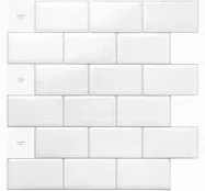 Art3d 10-Sheet Peel and Stick Backsplash, 12 in. x 12 in. Subway Tiles in Marble Design