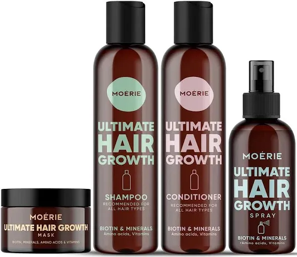 Moerie Mineral Hair Growth Shampoo and Conditioner Plus Hair Mask and Hair Spray Mega Pack