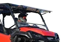 SuperATV Scratch Resistant Clear Flip Windshield For 2016+ Honda Pioneer 1000...