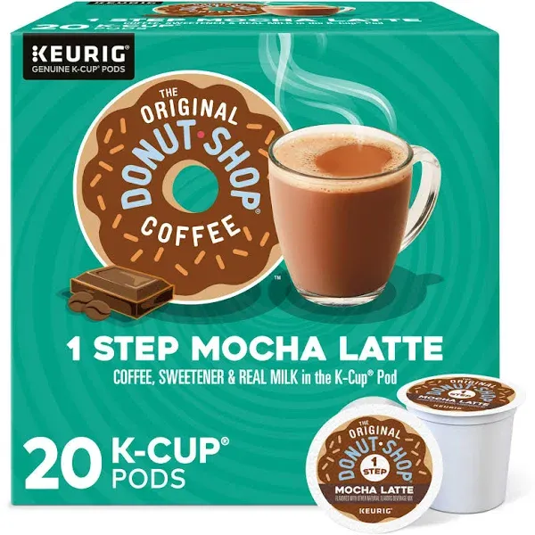 The Original Donut Shop Mocha Latte, Single Serve Coffee K-Cup Pod, Flavored Coffee, 60 Count (6 Packs of 10)