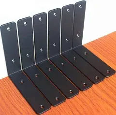 8 Pack - L 10&#034; X H 6&#034; X W1.5&#034;, 5Mm Thick Black L Shelf Bracket, Iron Shelf Brack