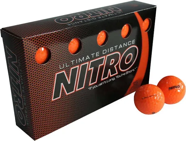 Nitro Golf Ultimate Distance Golf Balls, Yellow, 12 Pack