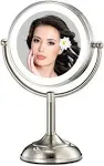 VESAUR 8.5" Large Tall Lighted Makeup Mirror, 1x/10x Magnifying Vanity Mirror with 3 Color Lights, 48 LEDs Adjust Brightness(0-1200Lux), Senior Pearl