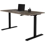 Realspace Magellan Pneumatic Height-Adjustable Standing Desk, Gray