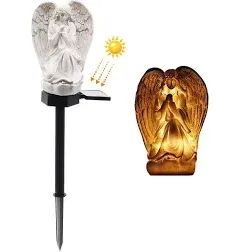 WAYDA Solar Light Outdoor Angle for Cemetery, LED Waterproof Angel Lamp, Solar Angel Lights for Garden, Balcony, Yard, Memorial Gifts