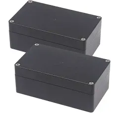 Junction Box, Zulkit Project Box IP65 Waterproof Outdoor Box ABS Plastic Electrical Boxes Electronic Enclosure Black 4.5 x 3.5 x 2.2 inch(115 x 90 x 55 mm)(Pack of 1)