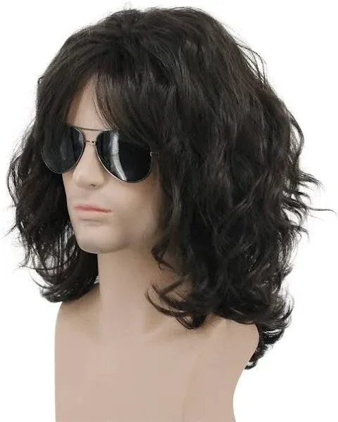 karlery California 70s 80s Rocker Wig Men Women Long Curly