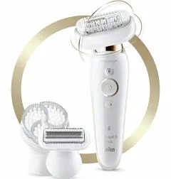 Braun Silk Epil 9 Flex 5380 Womens White Pink Cordless SensoSmart Epilator