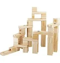 Onshine Wooden Marble Run Building Blocks Toys Construction Play Set