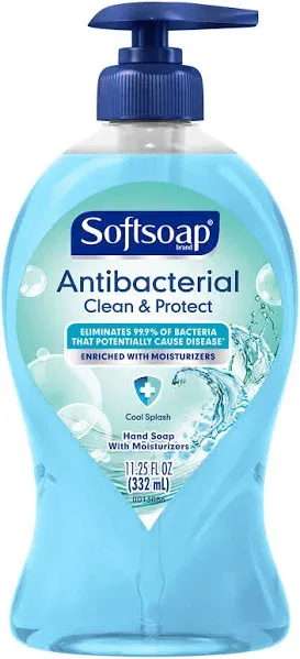 Softsoap Antibacterial Hand Soap Cool Splash 1125 oz Pump Bottle 6/Carton