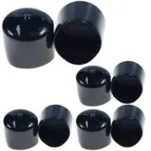 3/8 Inch Rubber End Caps Round Rubber Caps Plug Insert Decking Caps Black Rubber Tips PVC Flexible Vacuum Caps Plastic End Caps for Pipe Tube Pack of 50