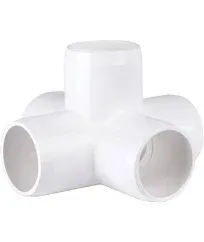 PVC- 5 way X -1&#034; (Furniture Grade White)