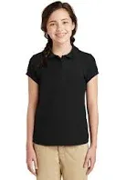 Port Authority Girls Silk Touch Peter Pan Collar Polo