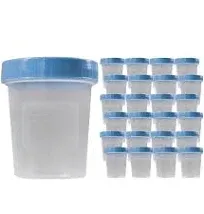 Specimen Cups with Leak Proof Screw on Lids - 4oz [Pack of 20] Clear Non-Sterile Urine Sample Jars - Containers for Safe Pee, Stool, Semen Sample Collection for Testing (20)