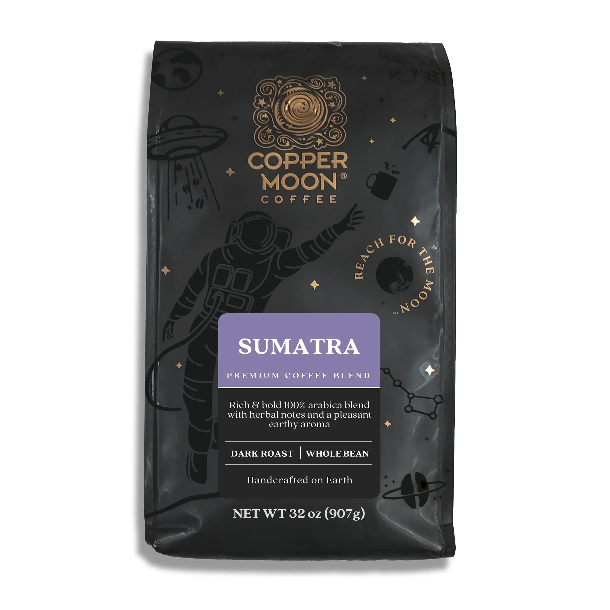 Dark Roast Whole Bean Coffee, Sumatra Blend, 2 Lb