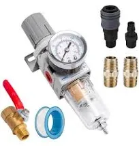 Nanpu NPT Compressed Air Filter Regulator Combo Piggyback 5 Micron Brass Element