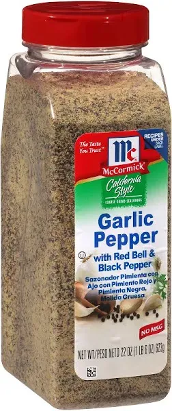 Mccormick California Style Garlic Pepper With Red Bell & Black Pepper Coarse Grind Seasoning