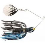 Strike King Midnight Special Spinnerbait - Black/Blue Diamond Dust Skirt/Silver, 7/16oz