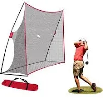 ZENY 10x7ft Portable Golf Net Hitting Net Practice Driving Indoor Outdoor w/Carry Bag, Red