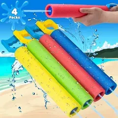 4 Pack Lightweight 38ft Range Noodle Design Bulk Summer Outdoor Swimming Pool Backyard Beach Water Guns