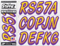 STIFFIE Whipline Sky Blue/Purple 3" Boat & PWC Registration Decals • Numbers Letters Stickers