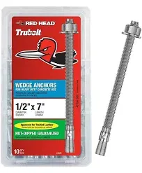 Red Head 1/2 in. x 7 in. HOT DIPPED GALVANIZED WEDGE ANCHOR 10CT