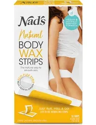 Nad&#039;S Body Wax Strips Hair Removal for Women All Skin Types, 20 Waxing Strips + 