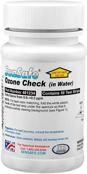 SenSafe Ozone Check Water Quality Bottle of 50 Tests (1 Bottle-50 Test Strips)