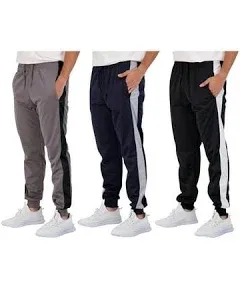 Real Essentials 3 Pack: Boy's Active Athletic Casual Jogger Sweatpants with Pockets