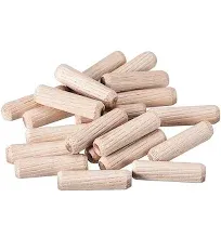 uxcell 0.31&quot;x1.18&quot;(8x30mm) Wooden Dowel Pin Wood Kiln Dried Fluted Beveled Hardwood 20pcs