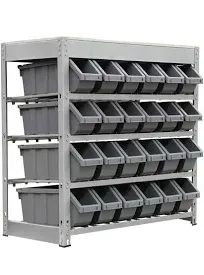 King's Rack Bin Rack Boltless Steel Storage System Organizer w/ 24 Pla