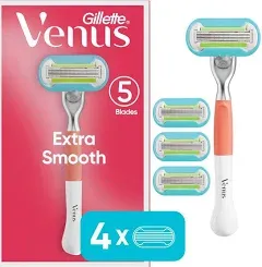 Gillette Venus Extra Smooth Women's Razor Handle + 4 Refills