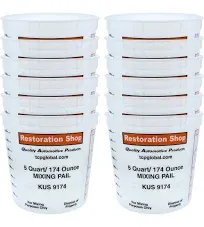 Paint Mixing Cup Plastic Measuring Quick Mix 5-QUART - Pack of 12 Cups