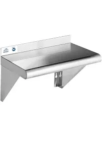 NSF Stainless Steel Shelf 14 X 24 Inches, 230 Lb, Commercial Wall Mount Floating